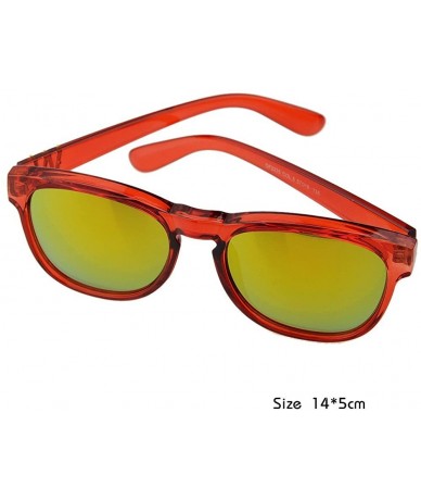 Oversized Fashion Colored Square Big Sunglasses with Sunglasses Case - Red - CR12G09VGVN $19.37