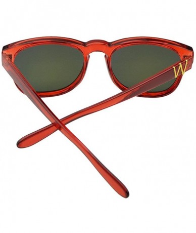 Oversized Fashion Colored Square Big Sunglasses with Sunglasses Case - Red - CR12G09VGVN $19.37