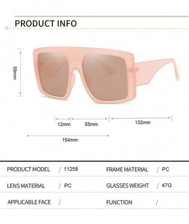 Square Trendy Square Sunglasses for Women Oversized Plastic Frame Sunglasses UV Protection - Tea Tea - C1190LEDOEX $24.35