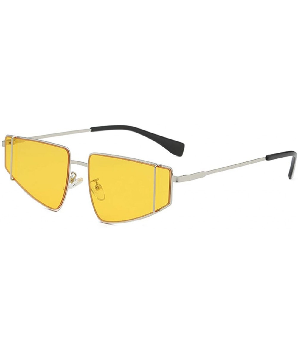 Sport Irregular Shape Sunglasses - Summer Men Women Fashion Retro Eyewear - Yellow - CJ18S9C9S88 $22.84