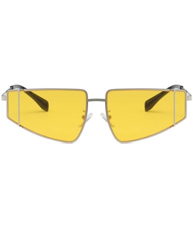 Sport Irregular Shape Sunglasses - Summer Men Women Fashion Retro Eyewear - Yellow - CJ18S9C9S88 $22.84