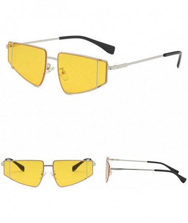 Sport Irregular Shape Sunglasses - Summer Men Women Fashion Retro Eyewear - Yellow - CJ18S9C9S88 $22.84