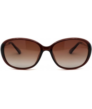 Oval Womens CR39 Polarized Lens Oval Foliage Leaf Hinge Sunglasses - All Brown - CE192WAU2Q2 $24.24