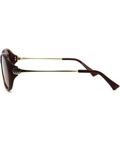 Oval Womens CR39 Polarized Lens Oval Foliage Leaf Hinge Sunglasses - All Brown - CE192WAU2Q2 $24.24