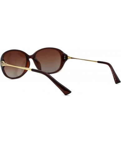 Oval Womens CR39 Polarized Lens Oval Foliage Leaf Hinge Sunglasses - All Brown - CE192WAU2Q2 $24.24