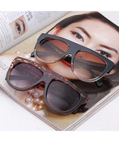 Square Oversized Sunglasses for Women Vintage Retro Goggles Flat Top Shades - CP18XEWZCO9 $23.09