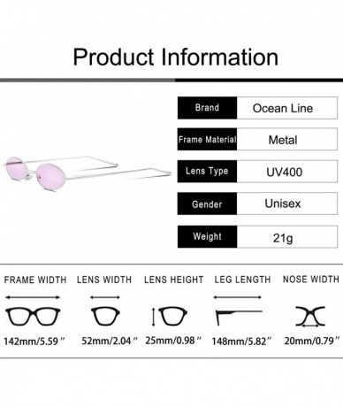 Oval Vintage Slender Oval Sunglasses Small Metal Frame Gothic Glasses - Silver Pink - CX18QXYQLG4 $18.78