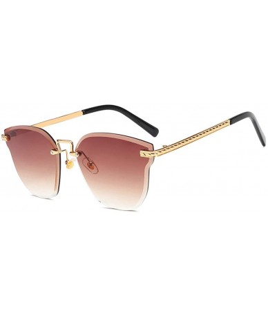 Aviator Fashion frameless trimming sunglasses- sunglasses women's UV protection sunglasses - D - CE18RTCHQKT $72.48