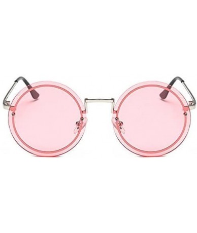 Round Fashion Round Metal Frame Glasses Sunglasses for Men or Women3297 - Silver-pink - CT18GDH4TWU $24.47