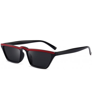 Square Classic Style Sunglasses with Polarized Lenses for Men or Women - Black With Red - CD18C3U4GLE $65.34