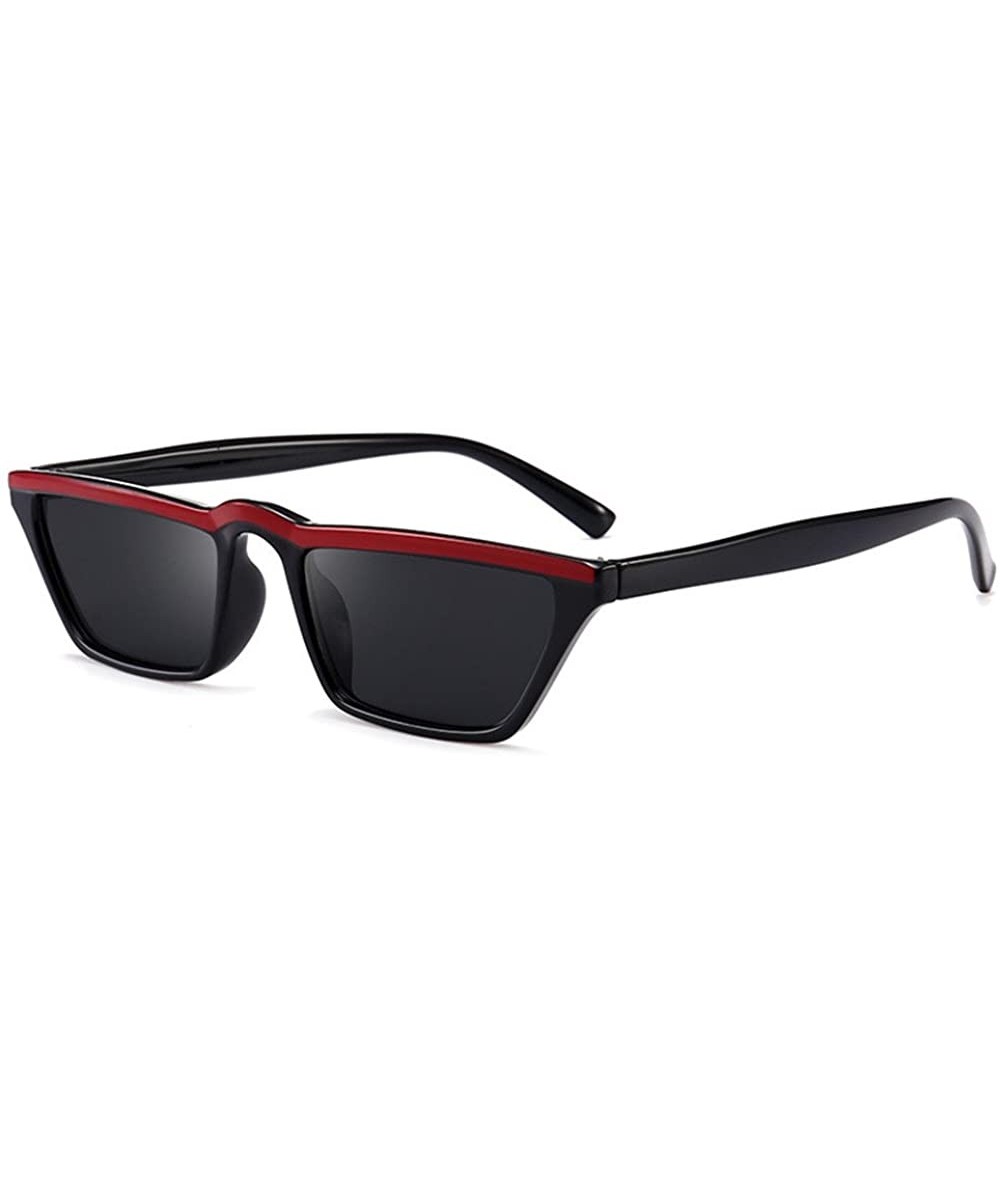 Square Classic Style Sunglasses with Polarized Lenses for Men or Women - Black With Red - CD18C3U4GLE $65.34