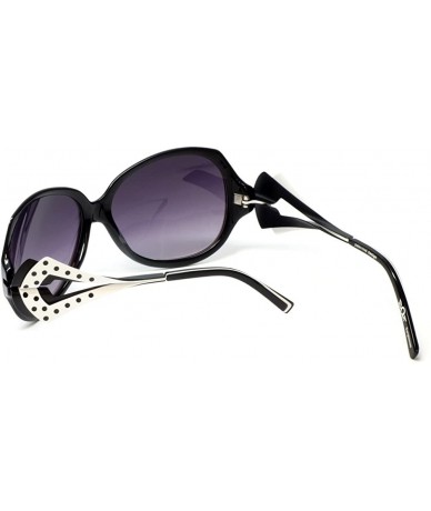 Oval Women's Oxford Semi-Oval Sunglasses 59mm Black/White - C312DJUK9TL $95.73