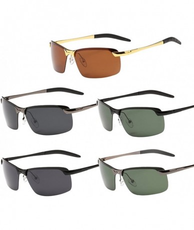 Sport Men's Sports Style Polarized Sunglasses Driving Outdoor Sports Sunglasses Metal Frame - CC17Z37Z2ZC $17.45