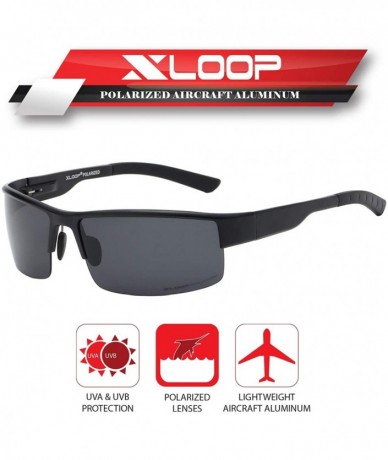 Wrap Polarized Aircraft Aluminum Driving Wrap Around Sunglasses For Men - Matte Black - Polarized Smoke - CI18HWRSAHG $50.10