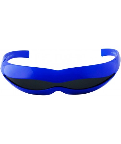 Aviator Futuristic Space Robot Alien Rave DJ Costume Party Cyclops Shield Sun Glasses for Women & Men - Blue - Black - CX18U3...