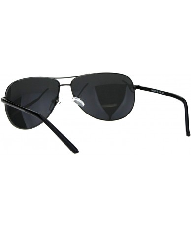 Aviator Mens Polarized Lens Sunglasses Metal Frame Spring Hinge Racer Aviator - Gunmetal (Black) - CX18OG5CDYT $22.50