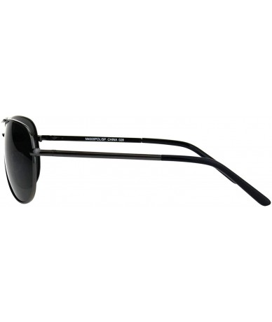 Aviator Mens Polarized Lens Sunglasses Metal Frame Spring Hinge Racer Aviator - Gunmetal (Black) - CX18OG5CDYT $22.50