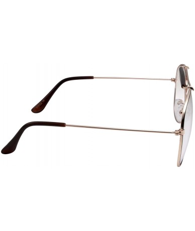 Oversized Non-Prescription Bar-Top Aviator Clear Lens Glasses - Black and Gold - CK12N253KEM $17.59