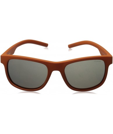 Square unisex-adult Pld6015/S Square Sunglasses - Orange - CK12EZAS87D $74.92