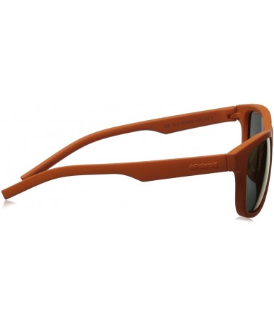 Square unisex-adult Pld6015/S Square Sunglasses - Orange - CK12EZAS87D $74.92