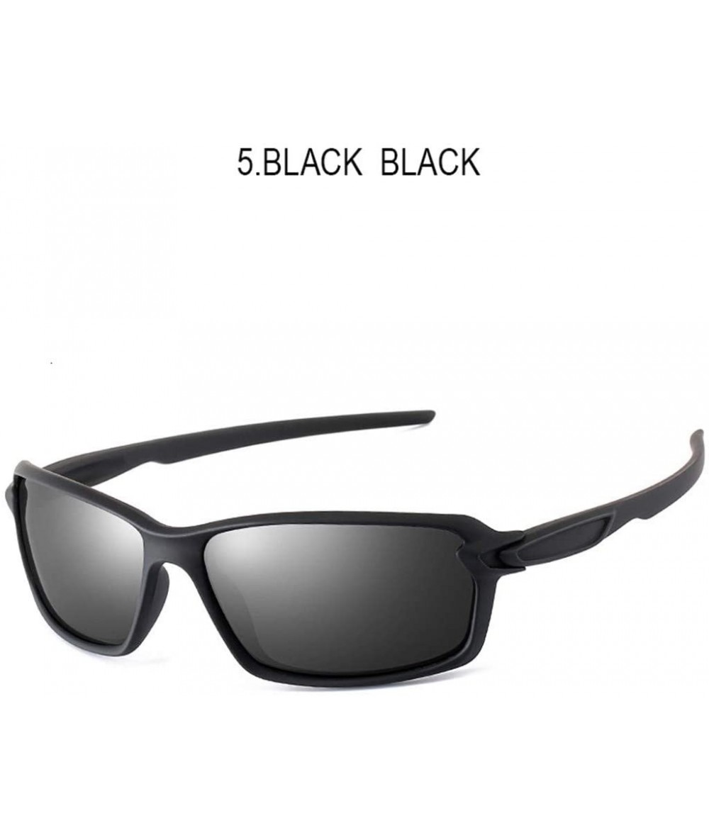 Semi-rimless Men Polarized Glasses Car Driver Night Vision Goggles Polarizer Sunglasses - 5black Black - CF194OX5X7R $43.02