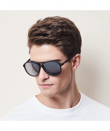 Oversized Women Men Sunglasses Polarized Aviator Unisex UV400 For Women - Silver - CP18DTQH6GS $50.91