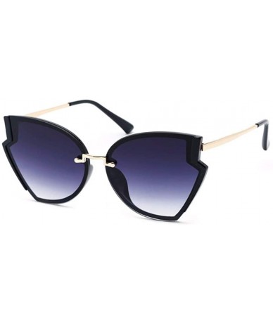 Oval Sunglasses Female Metal Sunglasses Female Glasses - A - CQ18QNC5NWN $77.64