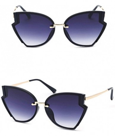 Oval Sunglasses Female Metal Sunglasses Female Glasses - A - CQ18QNC5NWN $77.64