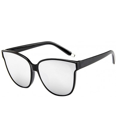 Oversized Glasses- Fashion Womens Ladies Designer Oversized Flat Top Cat Eye Mirrored Sunglasses - 4197a - CP18ROYOD52 $16.94