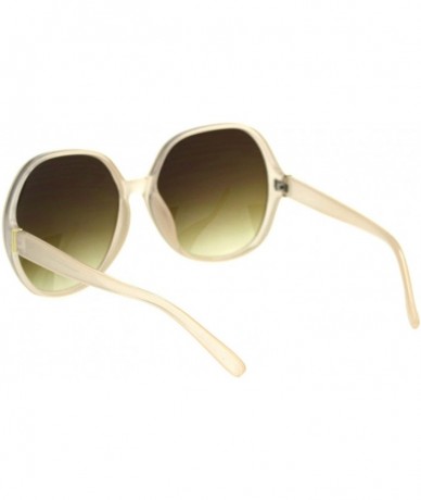 Oversized Womens Oversize Mod Large Round Butterfly Plastic Fashion Sunglasses - Beige Brown - CU18S98ANDI $18.00