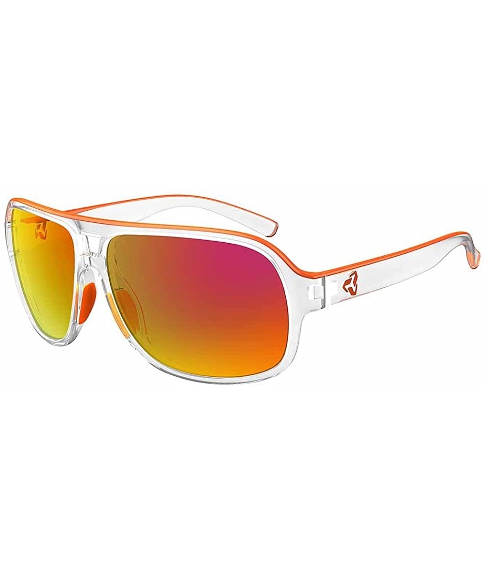 Aviator Pint R579-004 Round Sunglasses - Orange Crystal - CM11WYMQ8AJ $88.46