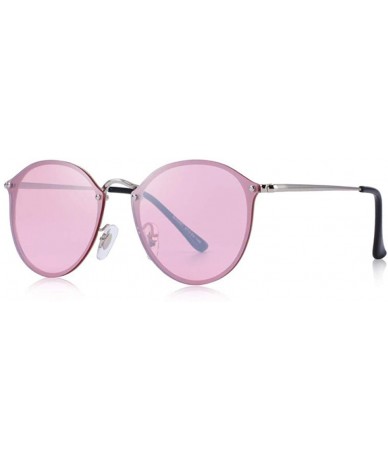 Aviator DESIGN Men/Women Classic Retro Oval Sunglasses 100% UV Protection C01 Black - C06 Pink - CE18XE02W4G $27.20