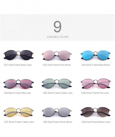 Aviator DESIGN Men/Women Classic Retro Oval Sunglasses 100% UV Protection C01 Black - C06 Pink - CE18XE02W4G $27.20