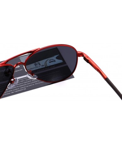 Wrap Men's Polarized Driving Sunglasses For Men Unbreakable Frame UV400 S8513 - Red&black - C412JRXD5LX $31.26