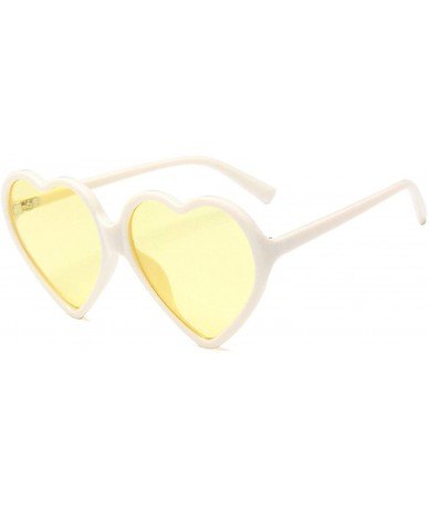 Oversized Yellow Pink Red Glasses Large Women Lady Girls Oversized Heart Shaped Retro Sunglasses Cute Love Eyewear - C08 - C6...