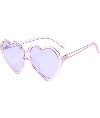 Oversized Yellow Pink Red Glasses Large Women Lady Girls Oversized Heart Shaped Retro Sunglasses Cute Love Eyewear - C08 - C6...