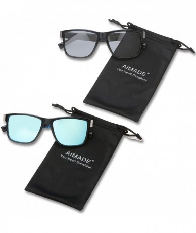 Wayfarer Polarized Sunglasses Driving Glasses glasses - 2pcs-blue-black - CF18Y7I540D $34.37