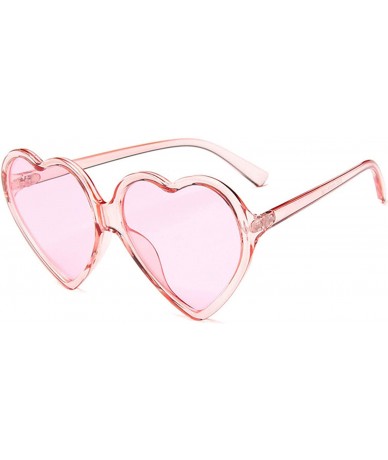 Oversized Yellow Pink Red Glasses Large Women Lady Girls Oversized Heart Shaped Retro Sunglasses Cute Love Eyewear - C08 - C6...