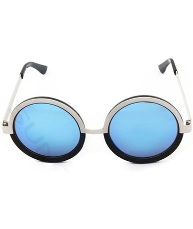 Square Model Womens Sunglasses Retro Style Round Lens 2 Colors Frame - White/Blue - CY11ZBUGVKJ $38.21