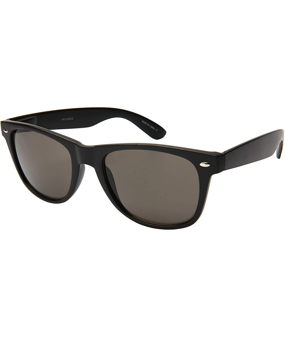 Square Classic Horned Rim Vintage Sunglasses for Men Women 100% UV 400 Protection Matte Black - C8194WWKORN $19.06