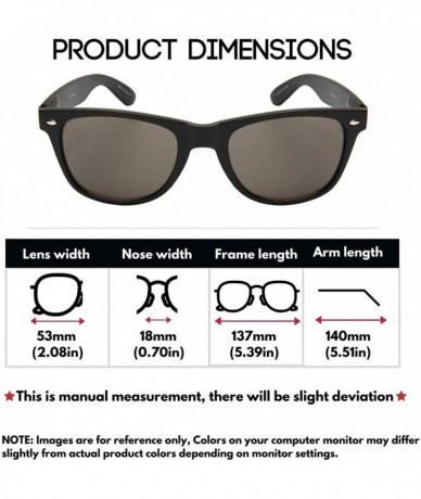 Square Classic Horned Rim Vintage Sunglasses for Men Women 100% UV 400 Protection Matte Black - C8194WWKORN $19.06