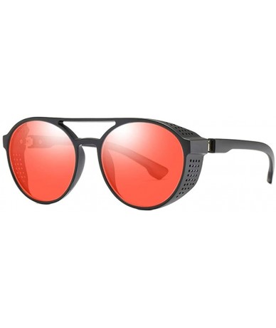 Cat Eye Women's Fashion Cat Eye Shade Sun Spectacles Integrated Stripe Vintage Sunglasses - Red - C818UL8CZ54 $22.99