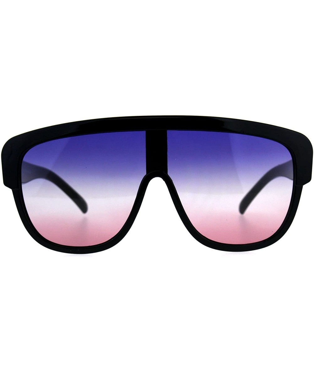 Sport Tie Dye Oceanic Lens Flat Top Robotic Racer Plastic Sunglasses - Blue Clear Pink - C318C9CWYU4 $18.90