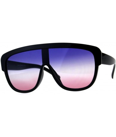 Sport Tie Dye Oceanic Lens Flat Top Robotic Racer Plastic Sunglasses - Blue Clear Pink - C318C9CWYU4 $18.90