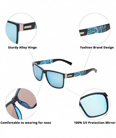 Wayfarer Polarized Sunglasses Driving Glasses glasses - 2pcs-blue-black - CF18Y7I540D $34.37