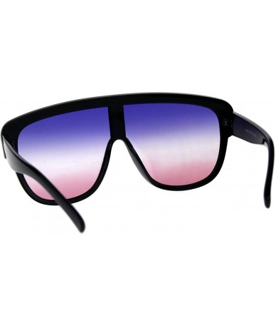 Sport Tie Dye Oceanic Lens Flat Top Robotic Racer Plastic Sunglasses - Blue Clear Pink - C318C9CWYU4 $18.90