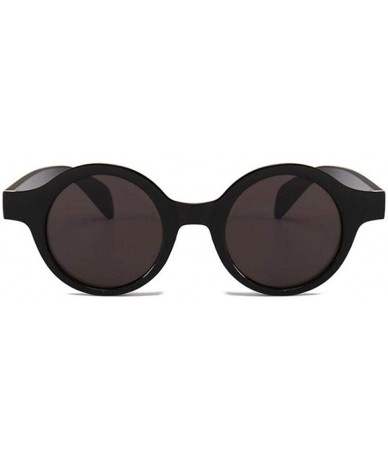 Oversized New Fashion Round Sunglasses Women Vintage Small Glasses Oculos De Sol Black - Leopard - C418XNH4SQX $17.38