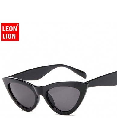 Aviator 2019 Candy Color Cateye Sunglasses Women Small Frame Vintage Sun Black Gray - White Gray - C718Y3OE7HL $18.54