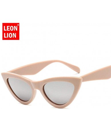 Aviator 2019 Candy Color Cateye Sunglasses Women Small Frame Vintage Sun Black Gray - White Gray - C718Y3OE7HL $18.54