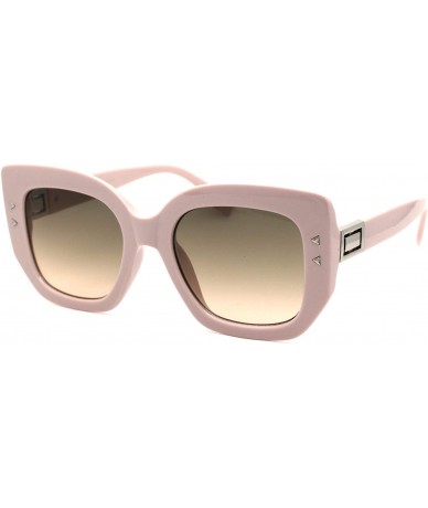 Oversized Womens Thick Mod Plastic Butterfly Oversize Cat Eye Sunglasses - Pink Brown - CT18ZWQXEUM $22.59